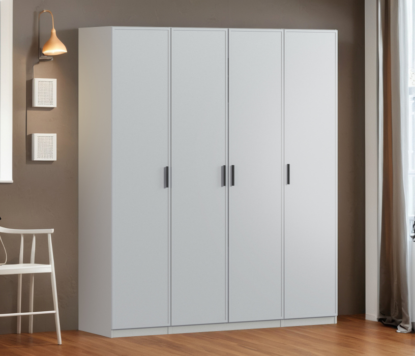Для одежды, Шкаф четырехдверный Макс 2000 мм, вариант №3 (ЛДСП/МДФ)