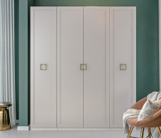 Для одежды, Шкаф Макс 4х дверный с фасадами Ассоль Кашемир серый