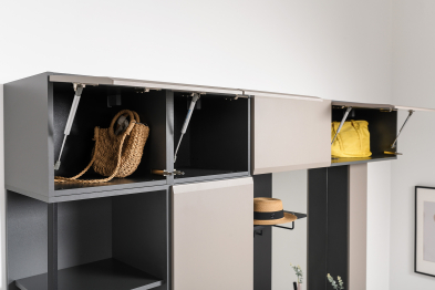 Шкаф навесной Сидней 16.314.04, антрацит, веллюто капучино