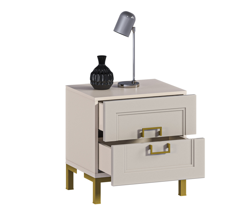 Прикроватные тумбы, Тумба Ассоль СБ-3436 Кашемир серый/МДФ Кашемир