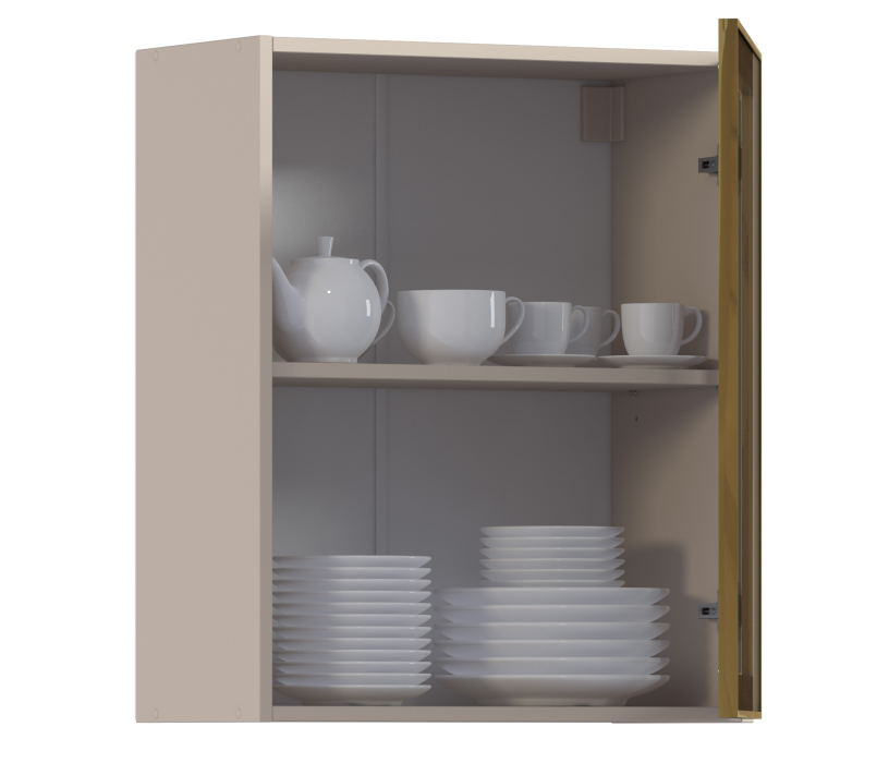 Навесные, Навесной шкаф Регина РП-60 (Песочный/Витрина Золото)