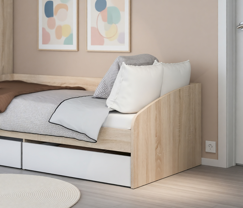 Кровати 90 см, Кровать Мамбо СБ-2372.Н с матрасом Сити - Бормио 900*2000