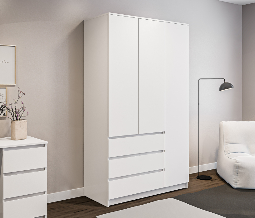 Шкафы распашные, Шкаф 3 дверный с ящиками Леон СБ-3363