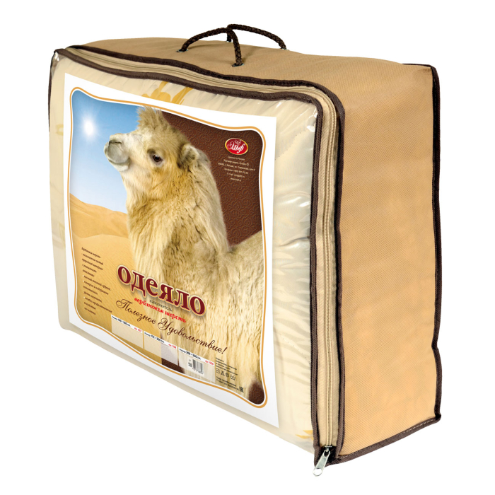 Одеяла, Одеяло из верблюжей шерсти в чехле из микрофибры, 140х205 см