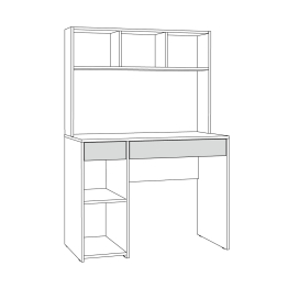 Стол компьютерный Комфорт 12.77 F, белый шагрень