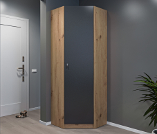 Угловые шкафы, Шкаф угловой Сидней СБ-2589 Дуб дикий/Диамант серый