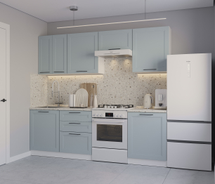 Кухонный гарнитур Регина Белый/МДФ Modern Серый 2,4 м