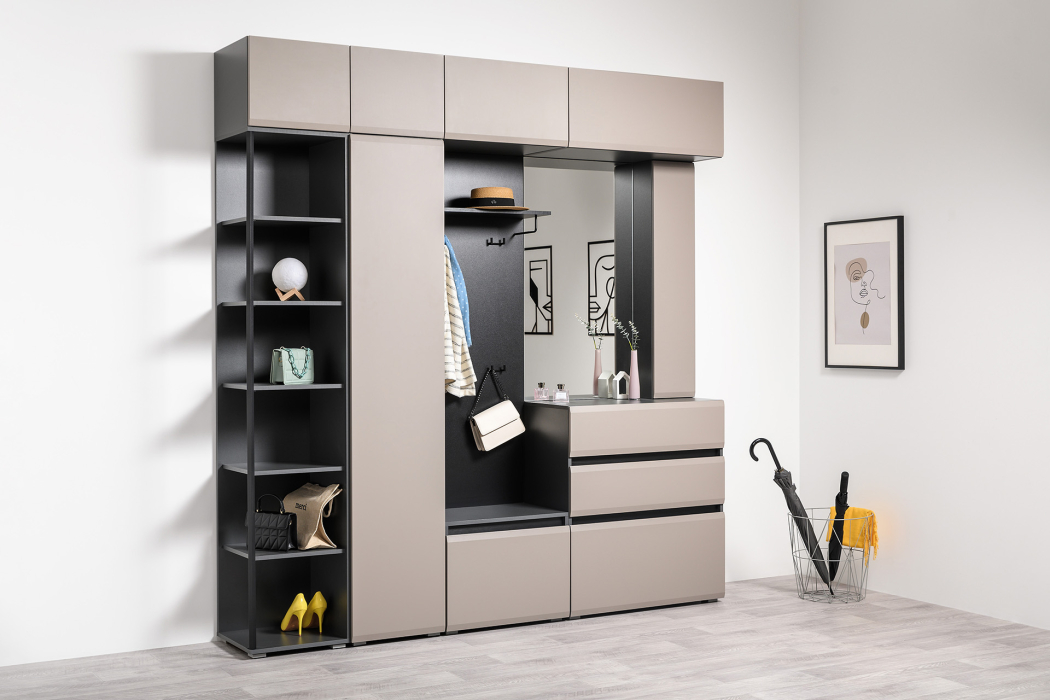 Комоды, Комод Сидней 16.231.03, антрацит, веллюто капучино