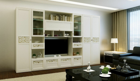 Секция для ТВ TWIST СТВ-02 (стекло матовое), твист, золото