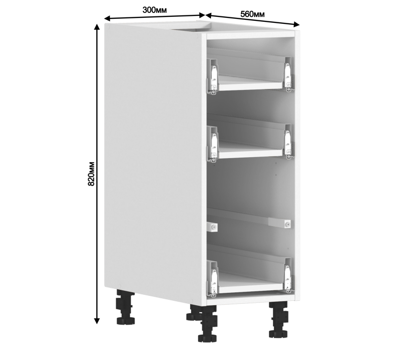 Напольные, Квадро стол 3 ящ 50х82 см