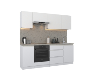 Кухонный гарнитур Леон прямой 210 см, белый