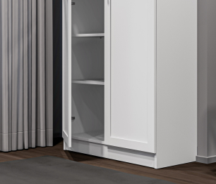 Стеллаж Твин СБ-3373 Белый со стеклом