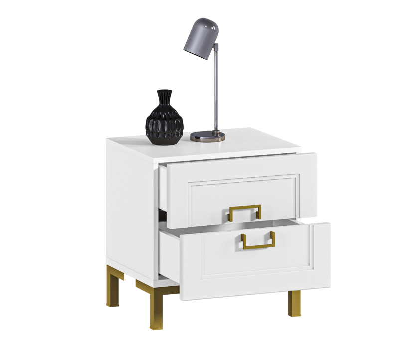 Прикроватные тумбы, Тумба Ассоль СБ-3436 Белый/МДФ Белый