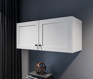 Твин СБ-3384 Полка Белая с глухими фасадами