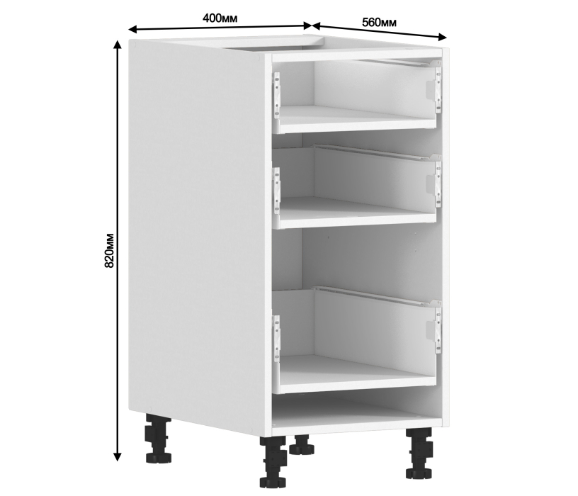 Корпус, Регина корпус для стола 3 ящ 40х82 см