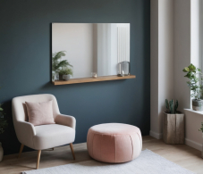 Зеркала в спальню, Зеркало Монтана СБ-3546 Белый Альпийский,Дуб Гамильтон/МДФ Дуб Белый